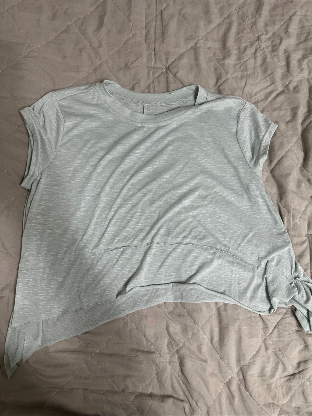 Women's Light Blue/Green Crop Tee